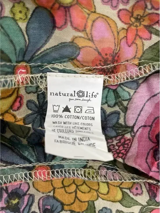 Natural Life Women’s Wide Leg Floral Sheer Lounge Pajama Style Pants Size Medium - Picture 9 of 10